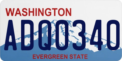WA license plate ADQ0340