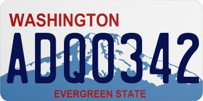 WA license plate ADQ0342