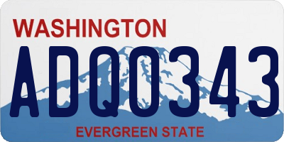 WA license plate ADQ0343