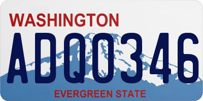 WA license plate ADQ0346