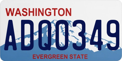 WA license plate ADQ0349