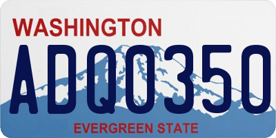 WA license plate ADQ0350