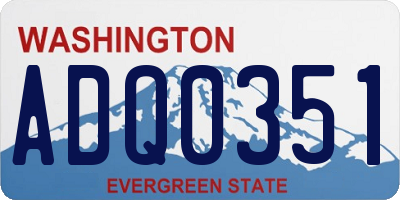 WA license plate ADQ0351