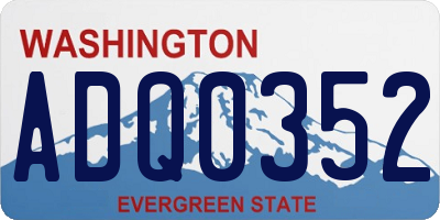 WA license plate ADQ0352