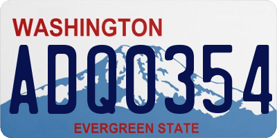 WA license plate ADQ0354