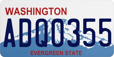WA license plate ADQ0355
