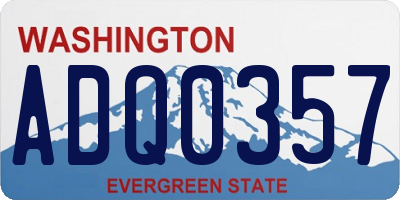 WA license plate ADQ0357