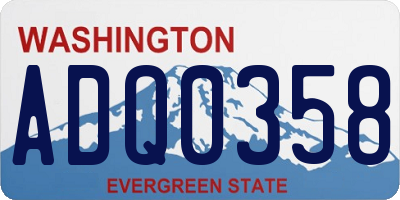 WA license plate ADQ0358