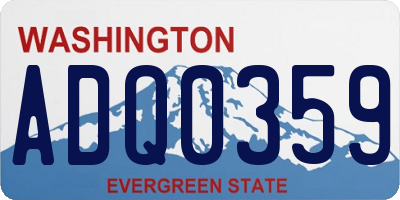 WA license plate ADQ0359