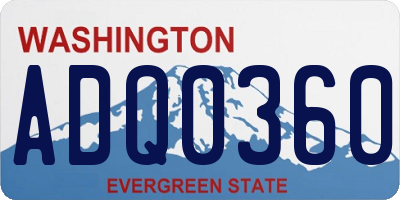 WA license plate ADQ0360