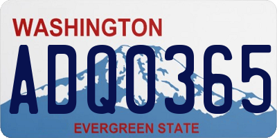 WA license plate ADQ0365