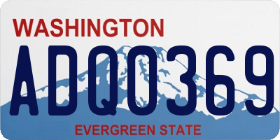 WA license plate ADQ0369