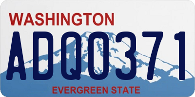 WA license plate ADQ0371
