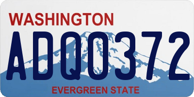 WA license plate ADQ0372