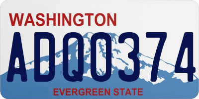 WA license plate ADQ0374