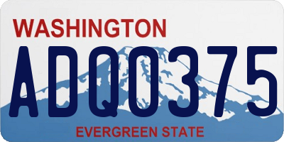 WA license plate ADQ0375