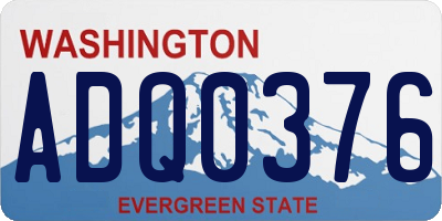 WA license plate ADQ0376