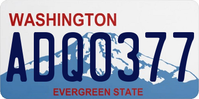 WA license plate ADQ0377