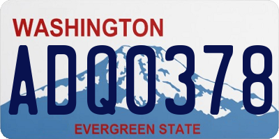 WA license plate ADQ0378