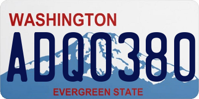WA license plate ADQ0380