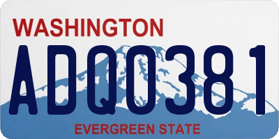 WA license plate ADQ0381