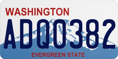 WA license plate ADQ0382