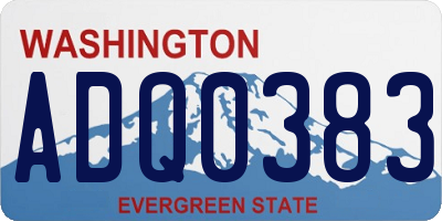 WA license plate ADQ0383