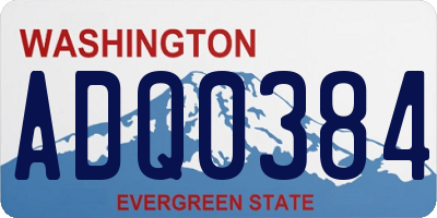 WA license plate ADQ0384