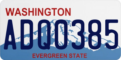 WA license plate ADQ0385