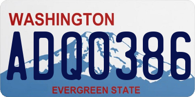 WA license plate ADQ0386