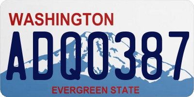 WA license plate ADQ0387