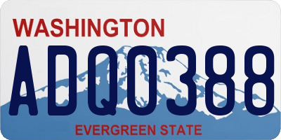 WA license plate ADQ0388