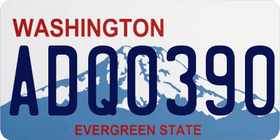 WA license plate ADQ0390
