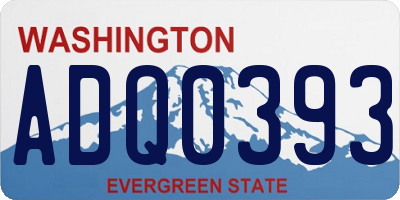WA license plate ADQ0393