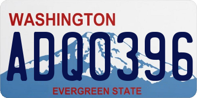 WA license plate ADQ0396