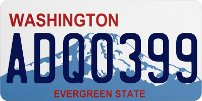 WA license plate ADQ0399
