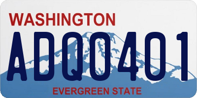 WA license plate ADQ0401