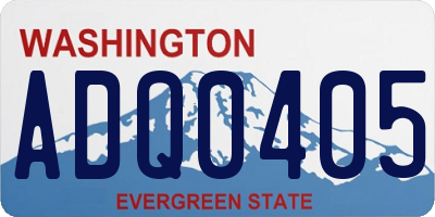 WA license plate ADQ0405