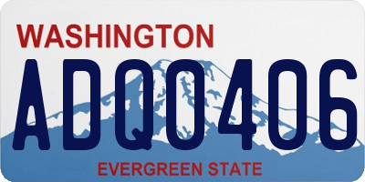 WA license plate ADQ0406