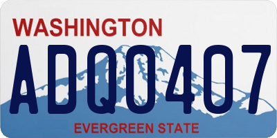 WA license plate ADQ0407