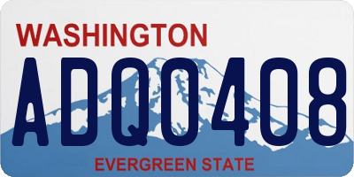 WA license plate ADQ0408