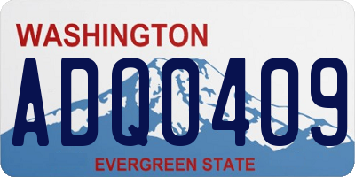 WA license plate ADQ0409