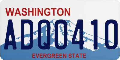 WA license plate ADQ0410