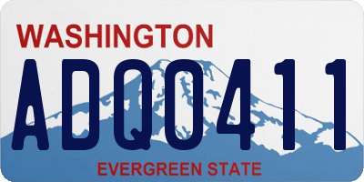 WA license plate ADQ0411