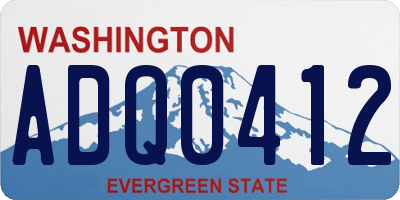 WA license plate ADQ0412