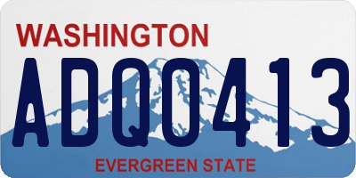 WA license plate ADQ0413