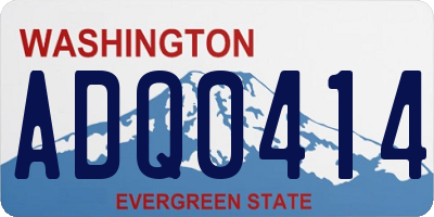 WA license plate ADQ0414