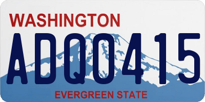 WA license plate ADQ0415