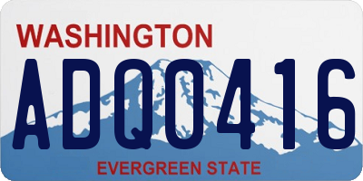 WA license plate ADQ0416