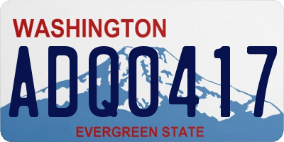 WA license plate ADQ0417